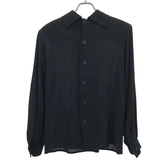 YVES Saint Laurent Yves Saint Laurent Wool Gather Top With Shoulder Pads Black M - Picture 2 of 6